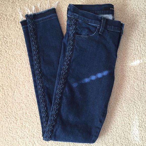 J Brand Super Skinny Mid-Rise Jean with braid - Picture 10 of 11